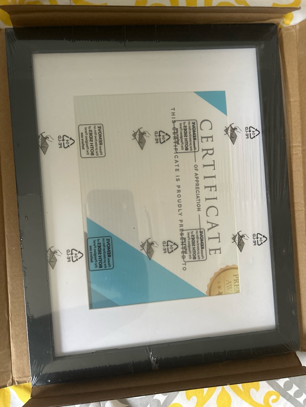Black Certificate Frame with White Mat - Home Accents
